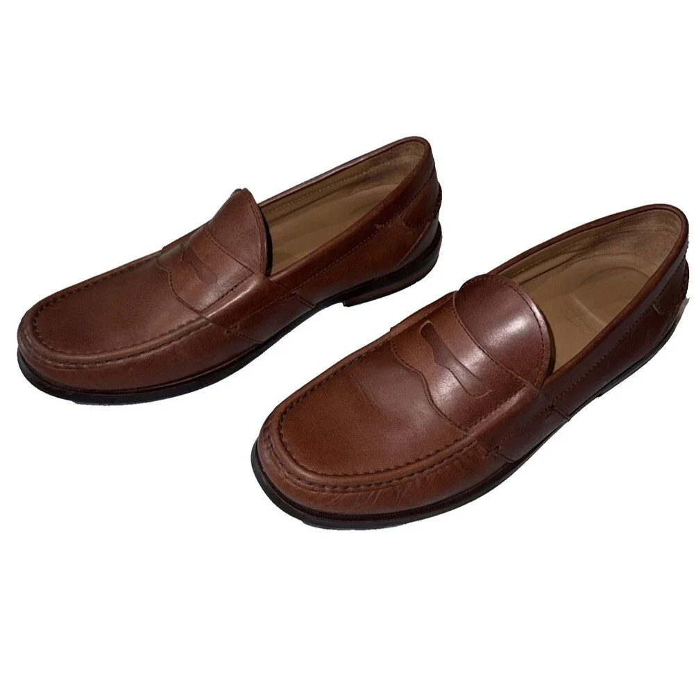 Cole Haan Pinch Grand OS Penny Loafers Mens 10.5 M British Tan Leather Shoes
